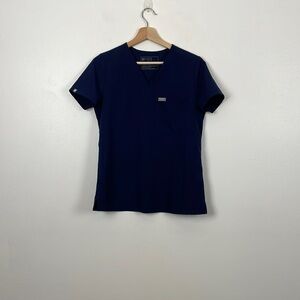 Figs scrub top women size XS pullover short sleeve V neck front pocket medical